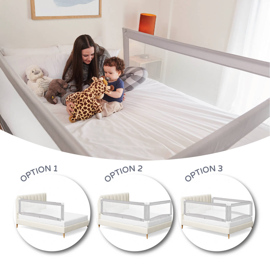 Barrera de cama bebe Tall plus - MSBABYWORLD opciones de barreras de cama