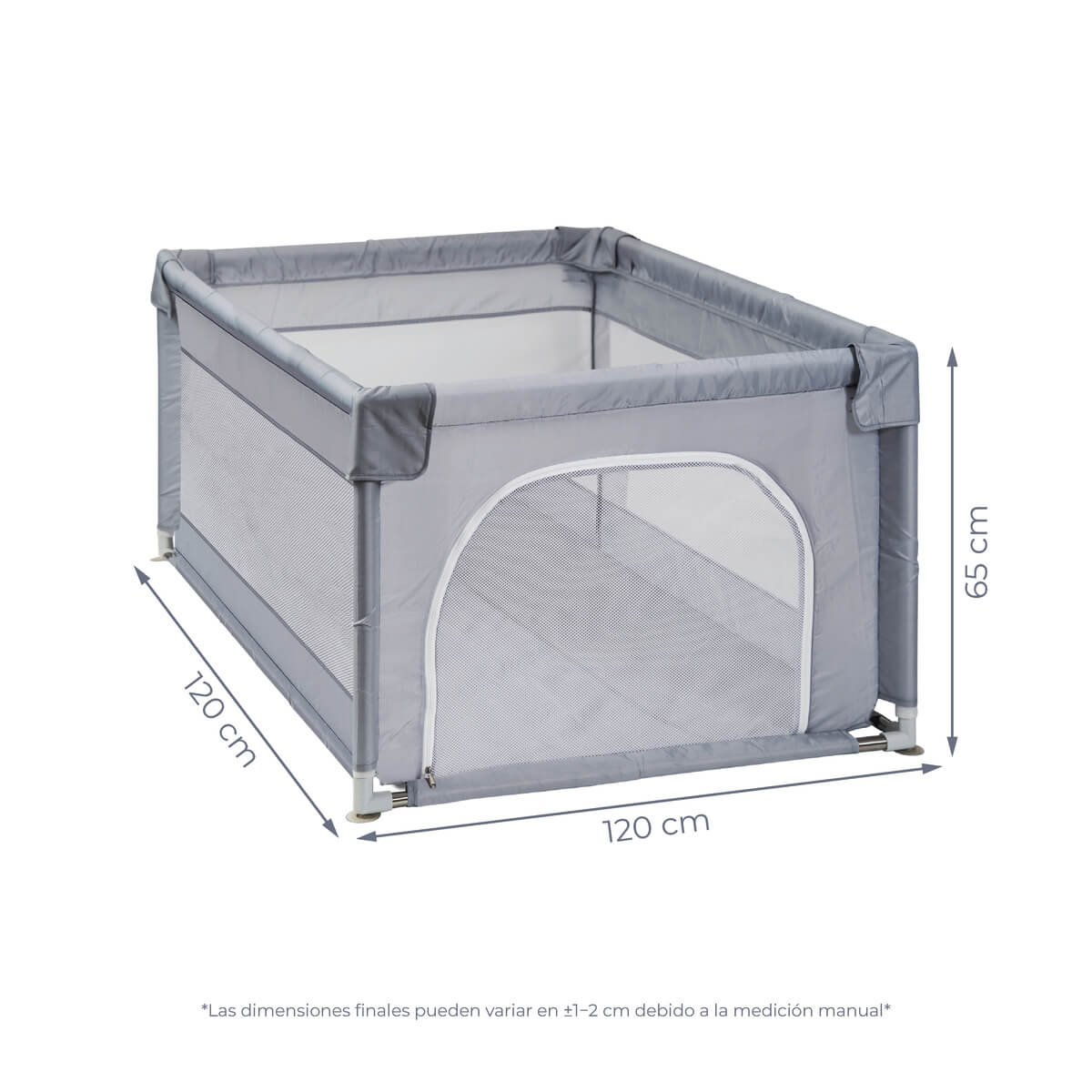 Parque de juegos para bebé de nylon L 120x120cm - MSBABYWORLD dimensioens de parque de juego 120x120cm